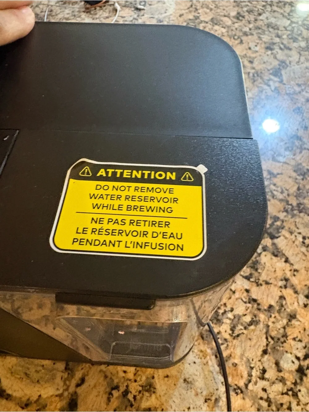 Keurig Black and Clear Water Reservoir Top